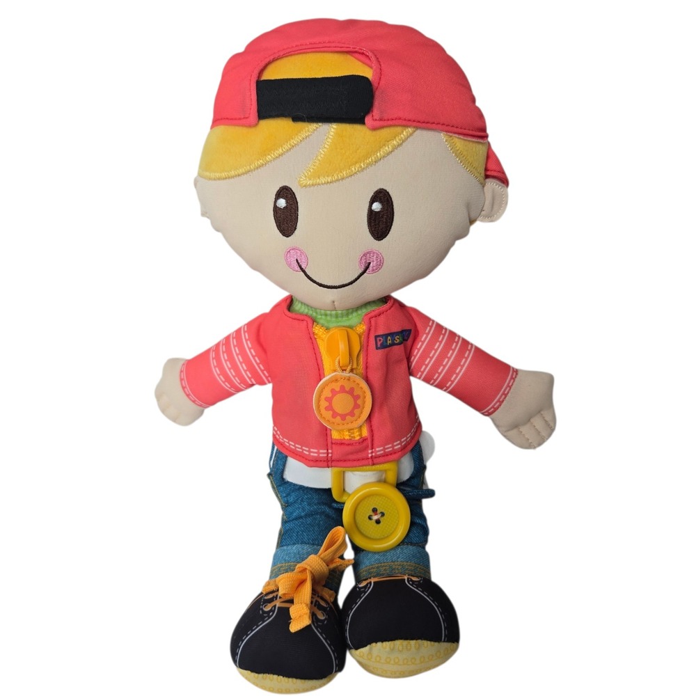 Playskool Dressy Kids Plush Boy Doll Learn To Dress Teaching‎ Toy Zipper Shoes